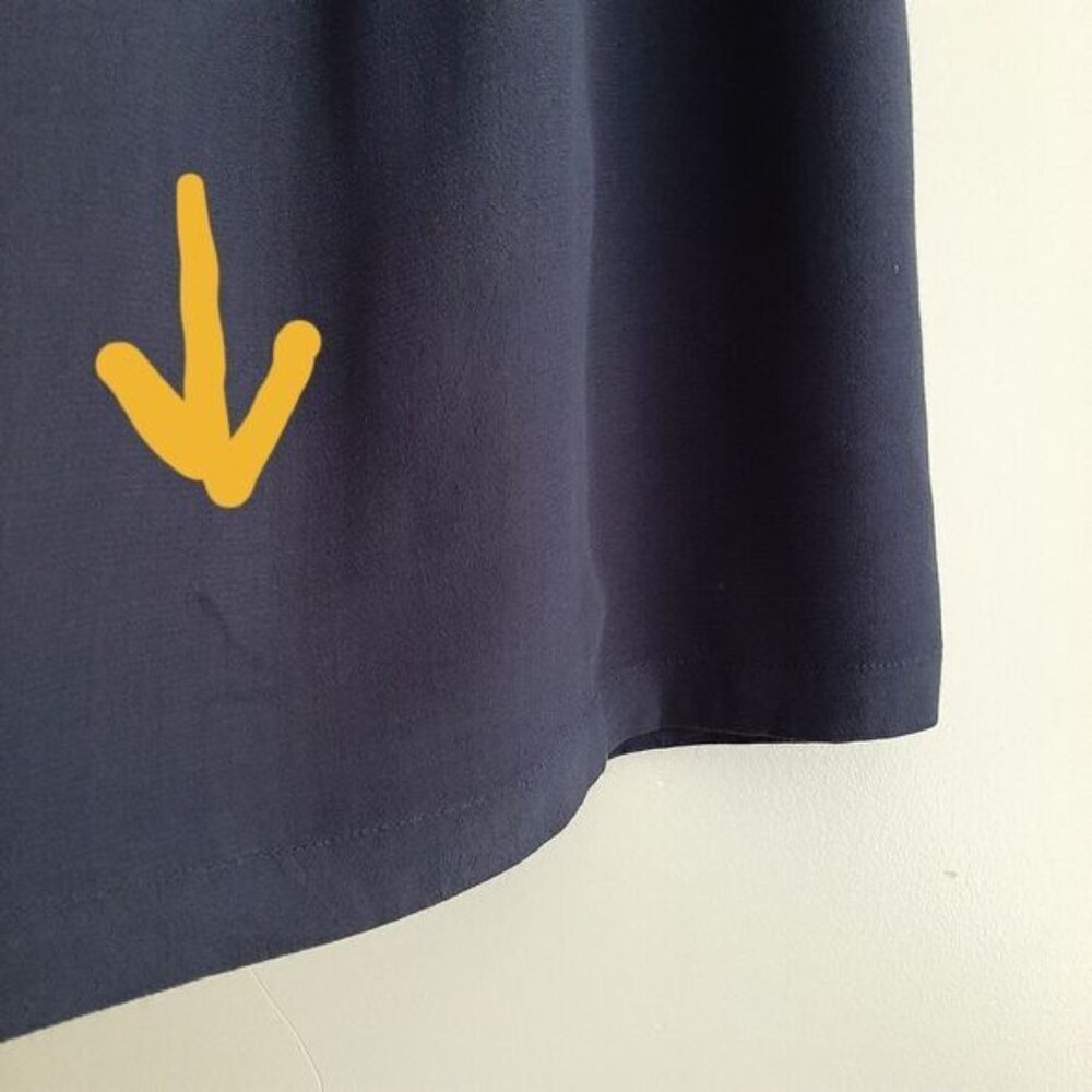 MINIMUM Denmark Maddalena Plisse Flowy Midi Skirt Navy Blue Sz S Flawed - Picture 5 of 11